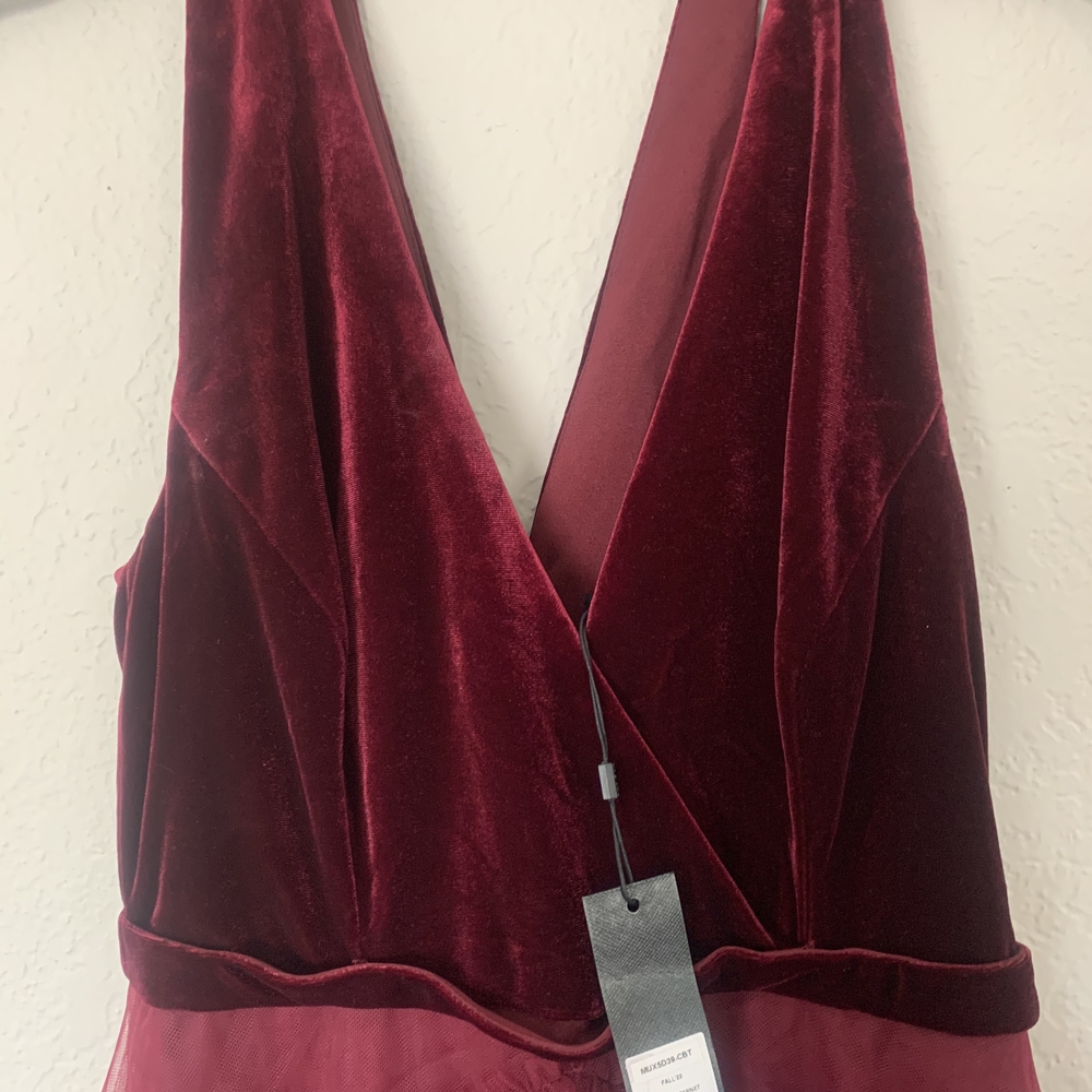 BCBGMaxAzria Burgundy Velvet Dress